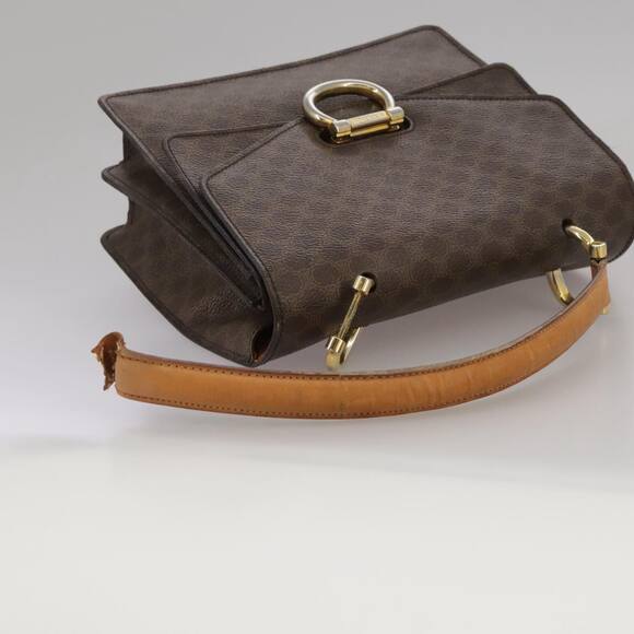 CELINE Macadam Canvas Hand Bag Pvc Leather Brown - Picture 8 of 12